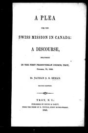 Cover of: A plea for the Swiss mission in Canada by Nathan S. S. Beman