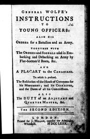 Cover of: General Wolfe's instructions to young officers by James Wolfe
