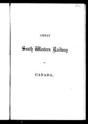 Cover of: Great south western railway of Canada