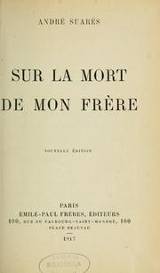 Cover of: Sur la mort de mon frère