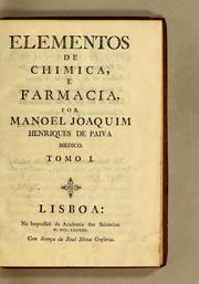 Cover of: Elementos de chimica, e farmacia