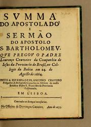 Cover of: Summa do apostolado e sermão do apostolo S. Bartholomeu