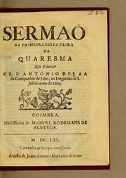 Cover of: Sermaõ na primeira sesta feira da Quaresma