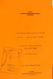 Cover of: Public hearing on donald mckay house, 78-80 white street, east Boston by Boston Redevelopment Authority