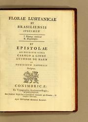 Cover of: Florae Lusitanicae et Brasiliensis specimen. Et Epistolae ab eruditis viris Carolo a Linné, Antonio de Haen ad Dominicum Vandelli scriptae.