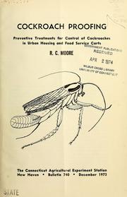 Cover of: Cockroach proofing: preventive treatments for control of cockroaches in urban housing and food service carts