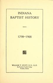 Cover of: Indiana Baptist history, 1798-1908