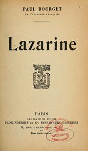 Cover of: Lazarine. by Paul Bourget