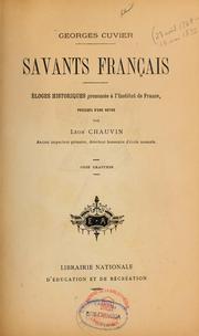 Cover of: Savants français by Baron Georges Cuvier, Baron Georges Cuvier