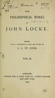 Cover of: The philosophical works of John Locke by John Locke