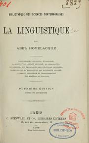 Cover of: La linguistique by Abel Hovelacque