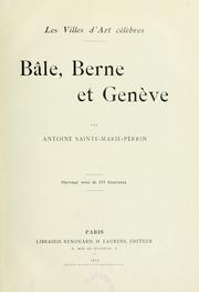 Cover of: Bâle, Berne et Genève