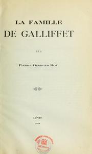 Cover of: La famille de Galliffet