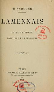 Cover of: Lamennais: étude d'histoire politique et  religieuse
