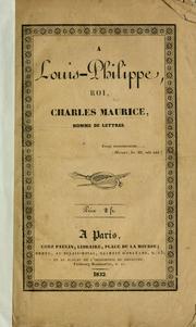 Cover of: A Louis-Philippe, roi