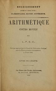 Cover of: Arithmétique, cours moyen: livre de l'élève