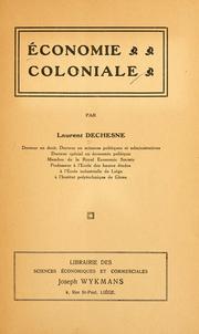 Cover of: Économie coloniale by Laurent Dechesne, Laurent Dechesne