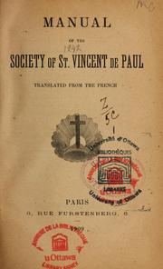 Cover of: Manual of the Society of St. Vincent de Paul