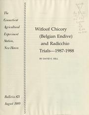 Cover of: Witloof chicory (Belgian endive) and radiccio trials -- 1987-1988