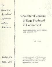 Cover of: Cholesterol content of eggs produced in Connecticut