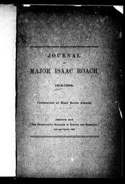 Cover of: Journal of Major Isaac Roach 1812-1824