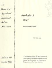 Cover of: Analysis of beer