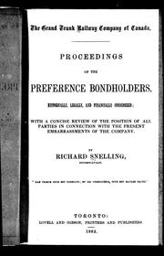 Cover of: Proceedings of the preference bondholders, historically, legally and financially considered: with a concise review of the position of all parties in connection with the present embarrassments of the company