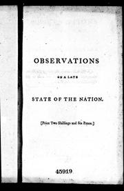 Cover of: Observations on a late state of the nation by Edmund Burke, Edmund Burke