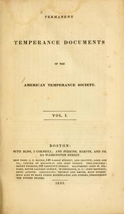 Cover of: Permanent temperance documents of the American Temperance Society by American Temperance Society, American Temperance Society