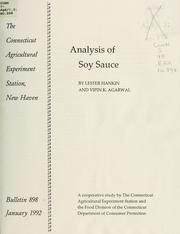 Cover of: Analysis of soy sauce