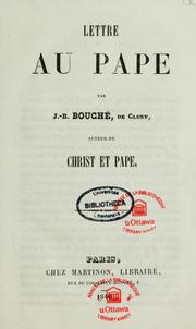 Cover of: Lettre au pape by Jean Baptiste Bouche
