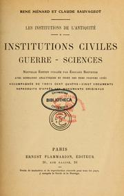 Cover of: Institutions civiles, guerre, sciences by René Joseph Ménard