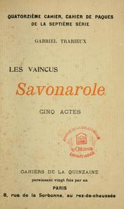 Cover of: Les vaincus: Savonarole : cinq actes