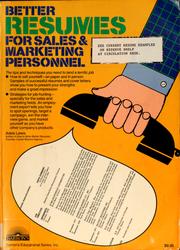 Cover of: Better résumés for sales and marketing personnel