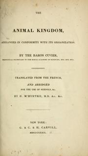Cover of: The animal kingdom by Baron Georges Cuvier