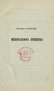 Cover of: Méditations inédites