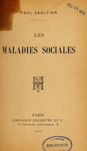 Cover of: Les maladies sociales.