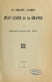 Cover of: Jean Leger de la Grange: un corsaire canadien