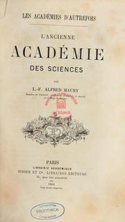 Cover of: L'Ancienne Académie des sciences