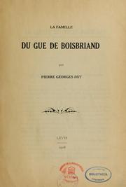 Cover of: La Famille Du Gué de Boisbriand