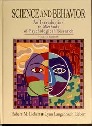 Cover of: Science and behavior: an introduction to methods of psychological research