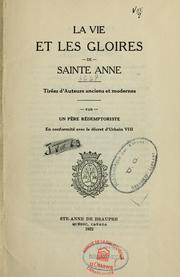 Cover of: La vie et les gloires de sainte Anne by Joseph Alfred Simard, Joseph Alfred Simard