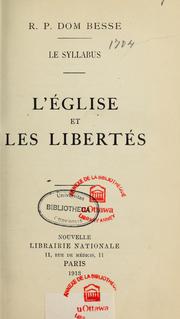 Cover of: L'Eglise et les libertés