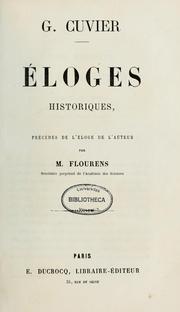 Cover of: Éloges historiques