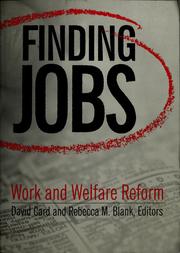 Cover of: Finding jobs: work and welfare reform