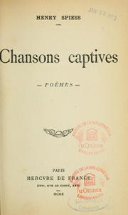 Cover of: Chansons captives: poèmes