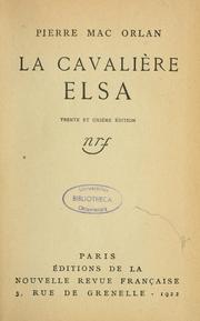 Cover of: La cavalière Elsa. by Pierre MacOrlan