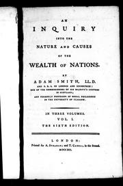 Cover of: An inquiry into the nature and causes of the wealth of nations by Adam Smith