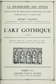 Cover of: L'Art gothique