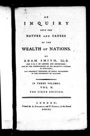 Cover of: An inquiry into the nature and causes of the wealth of nations
